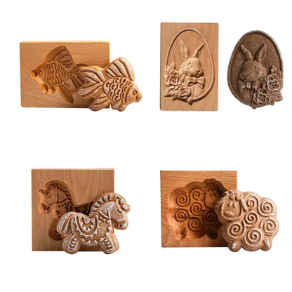 Traditional Wooden Speculaas and Gingerbread Cookie Mould