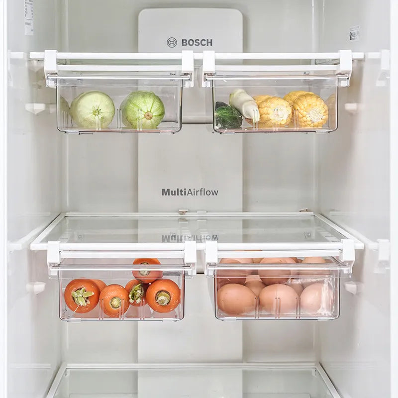 Transparent Refrigerator Drawer Organiser for Fresh Food Storage