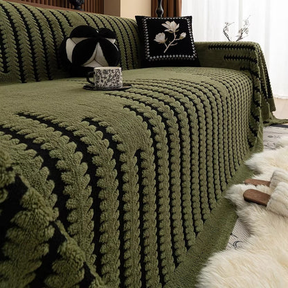 Tufted Velvet Sofa Cover – Soft Microfibre Blend with Anti-Slip Backing