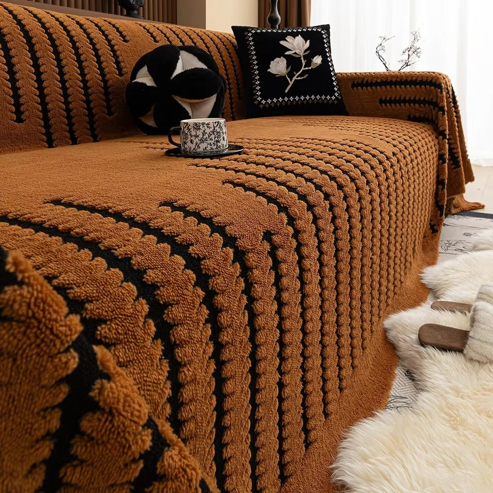 Tufted Velvet Sofa Cover – Soft Microfibre Blend with Anti-Slip Backing