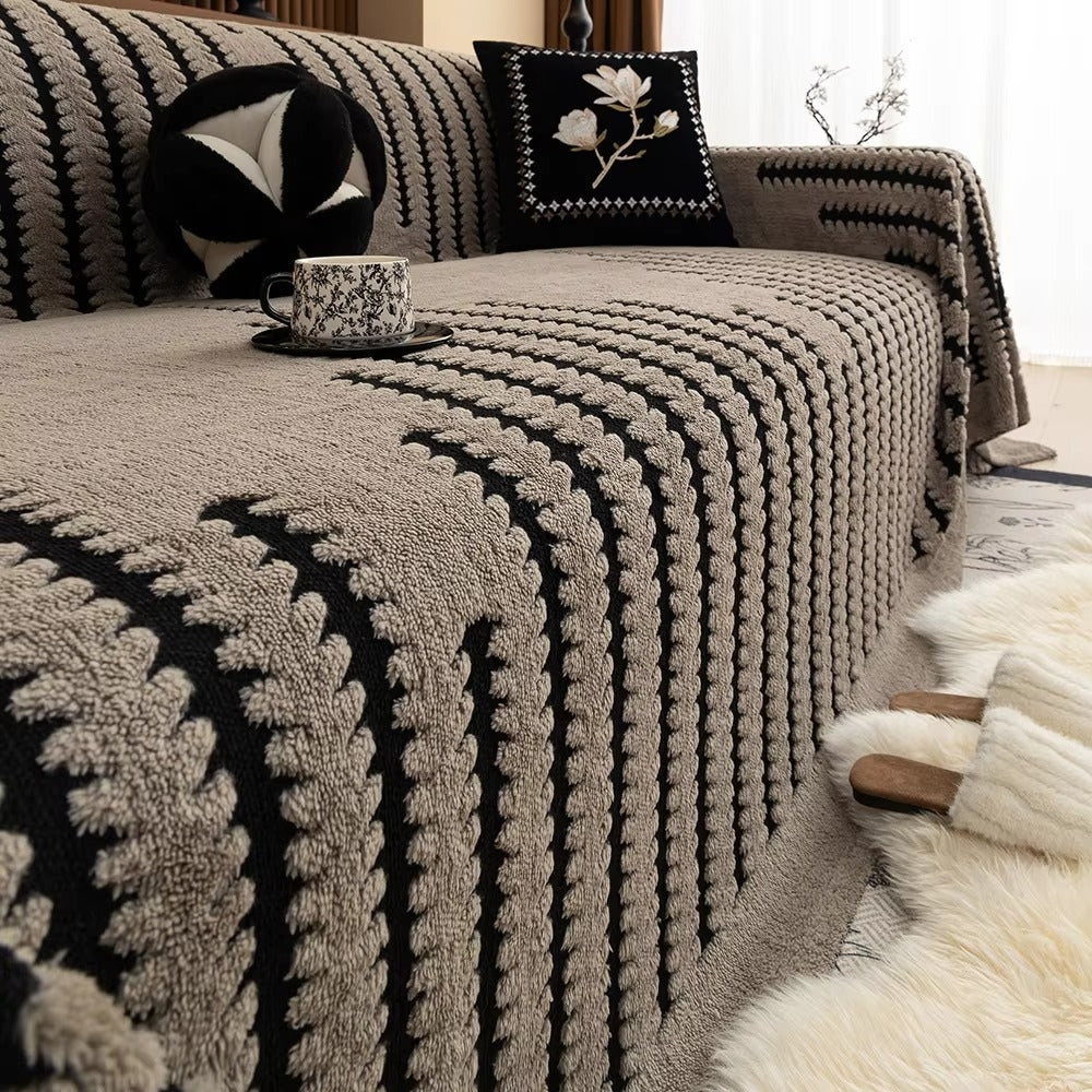 Tufted Velvet Sofa Cover – Soft Microfibre Blend with Anti-Slip Backing