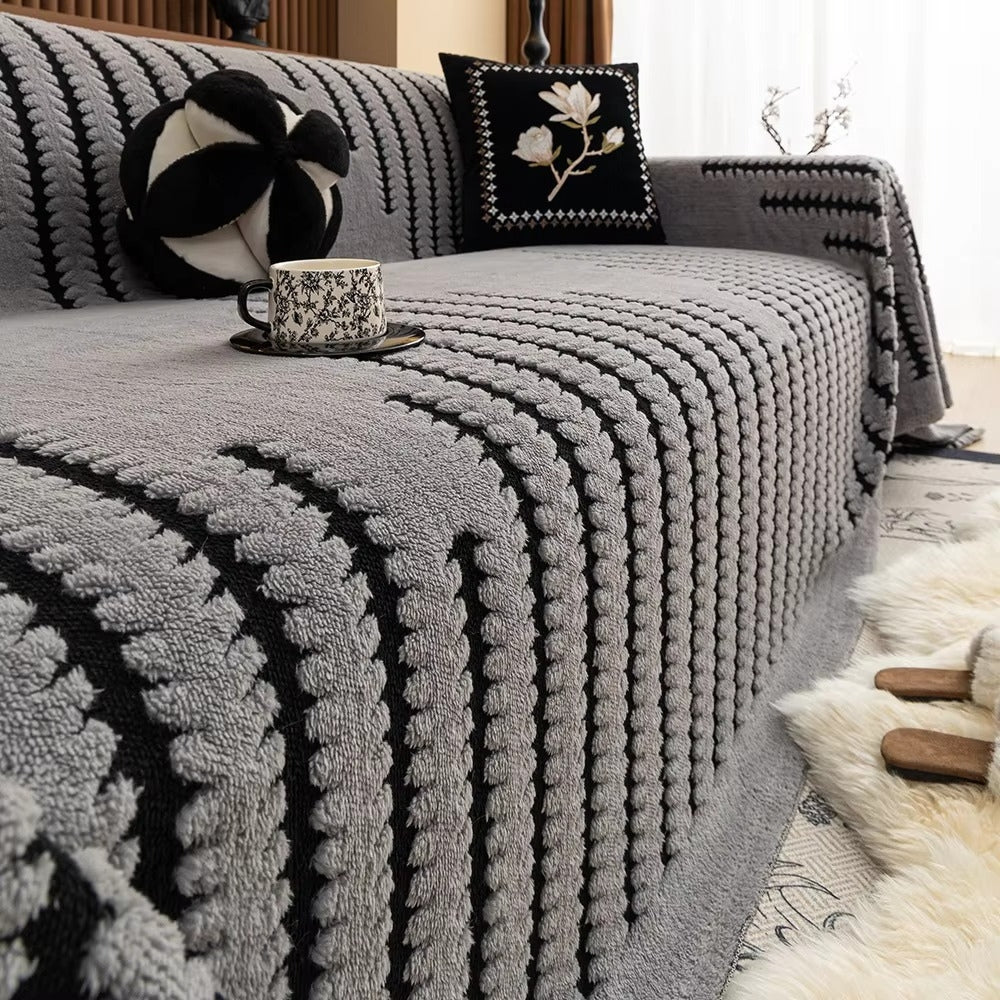 Tufted Velvet Sofa Cover – Soft Microfibre Blend with Anti-Slip Backing