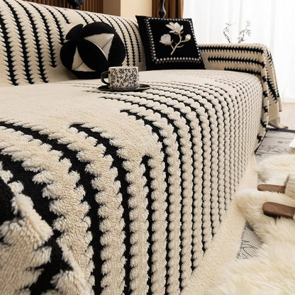 Tufted Velvet Sofa Cover – Soft Microfibre Blend with Anti-Slip Backing