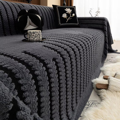 Tufted Velvet Sofa Cover – Soft Microfibre Blend with Anti-Slip Backing