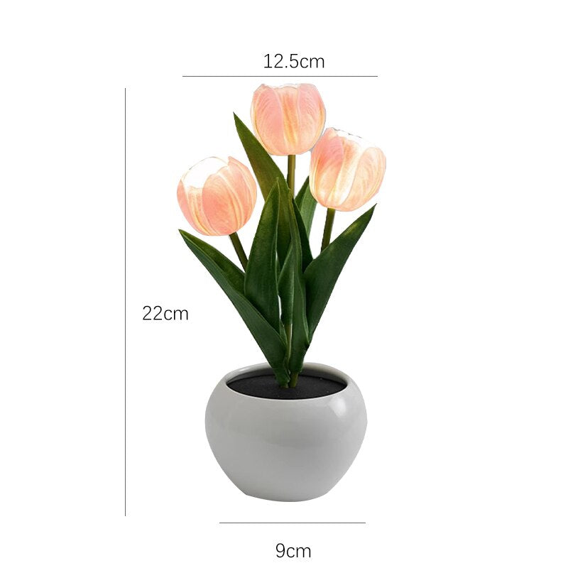 Tulip Table Lamp with Warm White LED Lighting