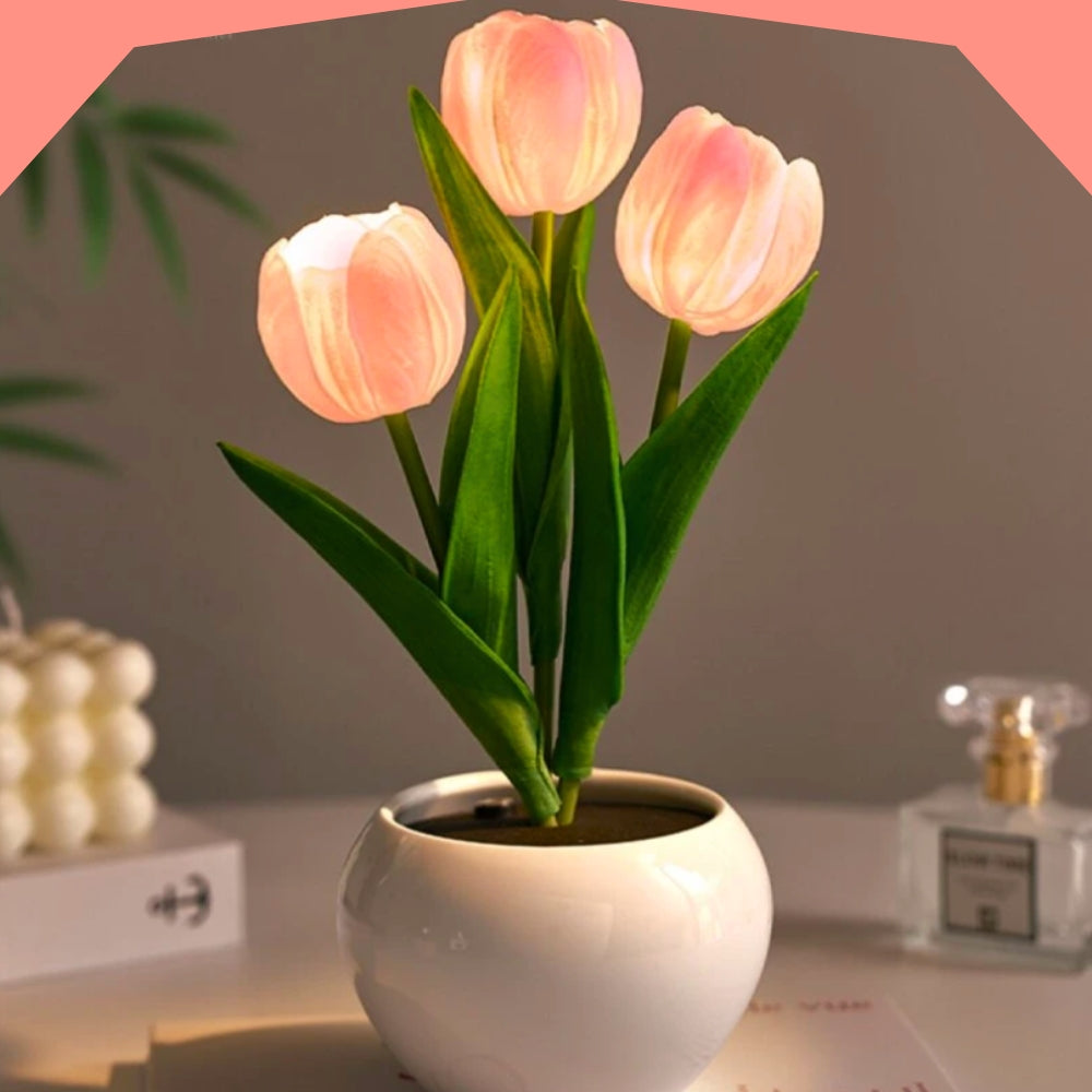 Tulip Table Lamp with Warm White LED Lighting