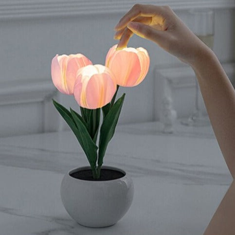 Tulip Table Lamp with Warm White LED Lighting