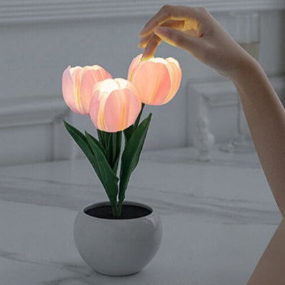 Tulip Table Lamp with Warm White LED Lighting