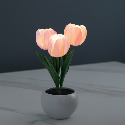Tulip Table Lamp with Warm White LED Lighting