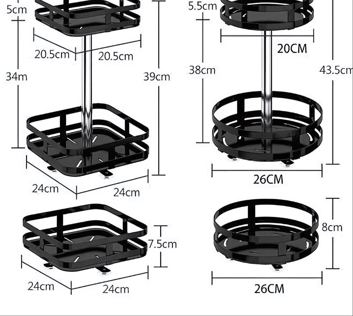 TwistRack 360 Rotating Storage Shelf with Adjustable Design for Space Saving Home Organization