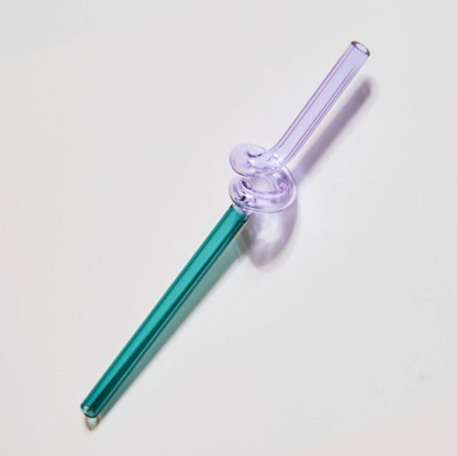 Twisted Borosilicate Glass Drinking Straws with Reusable Design