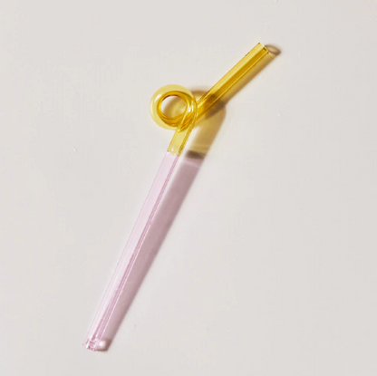 Twisted Borosilicate Glass Drinking Straws with Reusable Design