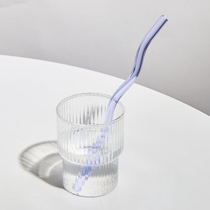 Twisted Borosilicate Glass Drinking Straws with Reusable Design