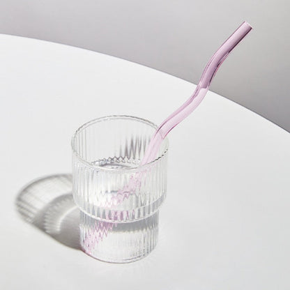 Twisted Borosilicate Glass Drinking Straws with Reusable Design