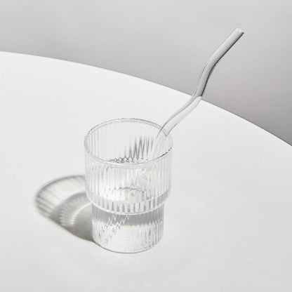 Twisted Borosilicate Glass Drinking Straws with Reusable Design