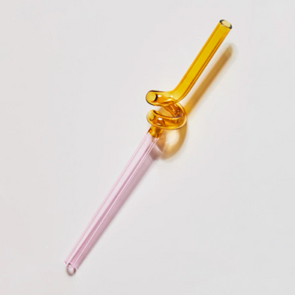 Twisted Borosilicate Glass Drinking Straws with Reusable Design