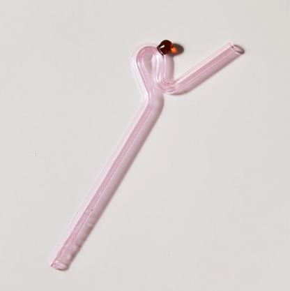 Twisted Borosilicate Glass Drinking Straws with Reusable Design