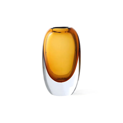 Two-Tone Smoked Glass Sculptural Vase for Living Room and Sideboard