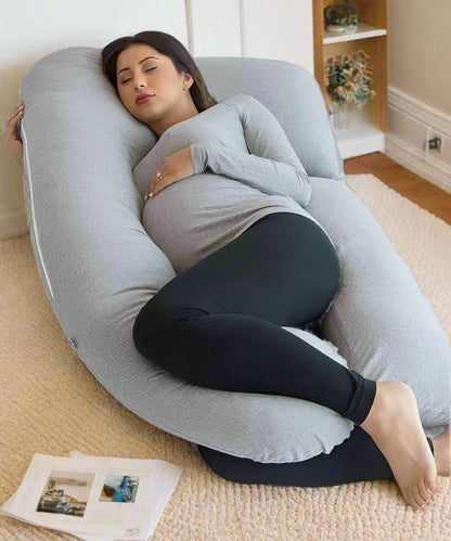U-Shaped Full Body Pillow with Plush Padding for Sleeping and Relaxation