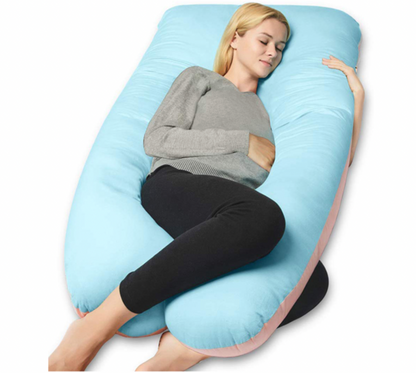U-Shaped Full Body Pillow with Plush Padding for Sleeping and Relaxation
