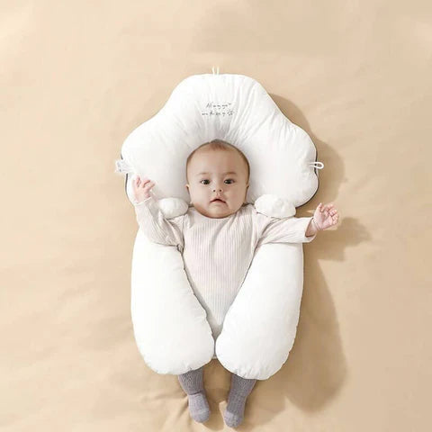U-Shaped Infant Pillow with Adjustable Neck Support in Organic Cotton