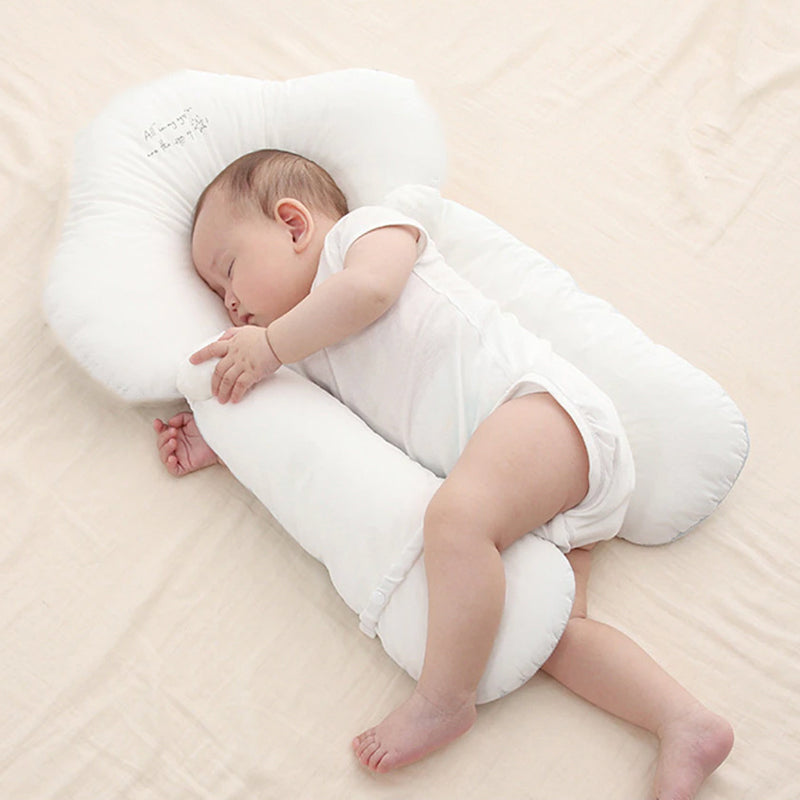 U-Shaped Infant Pillow with Adjustable Neck Support in Organic Cotton