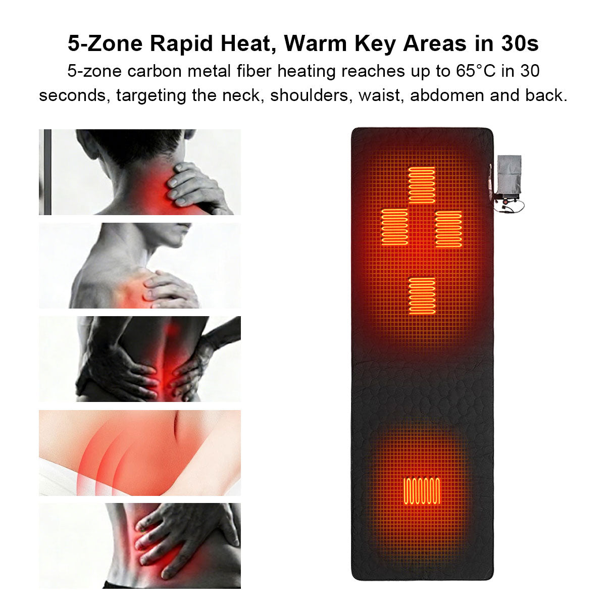 USB Heated Yoga Mat with Five Heating Zones and Adjustable Temperature