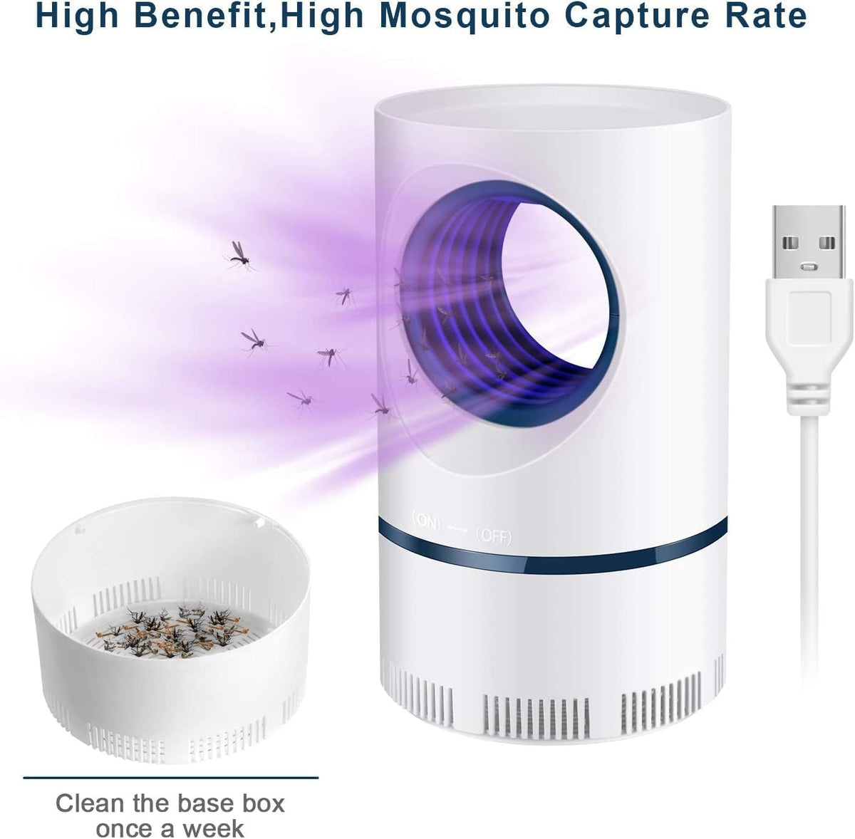 UV Mosquito and Fly Trap with 365nm Light and Vacuum Suction