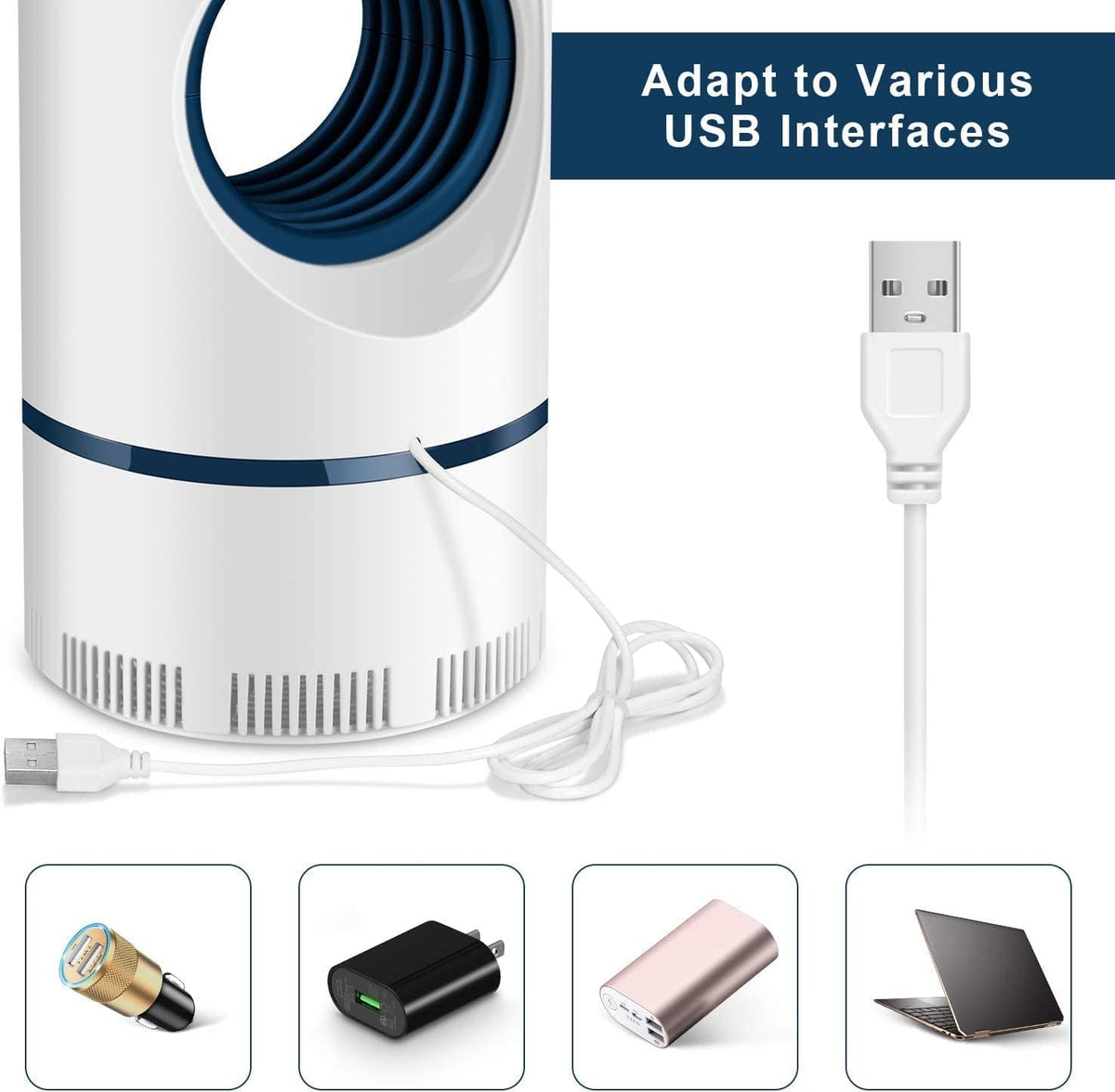 UV Mosquito and Fly Trap with 365nm Light and Vacuum Suction