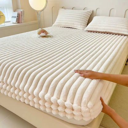 Ultra-Soft Ribbed Fitted Sheet with Secure Mattress Fit