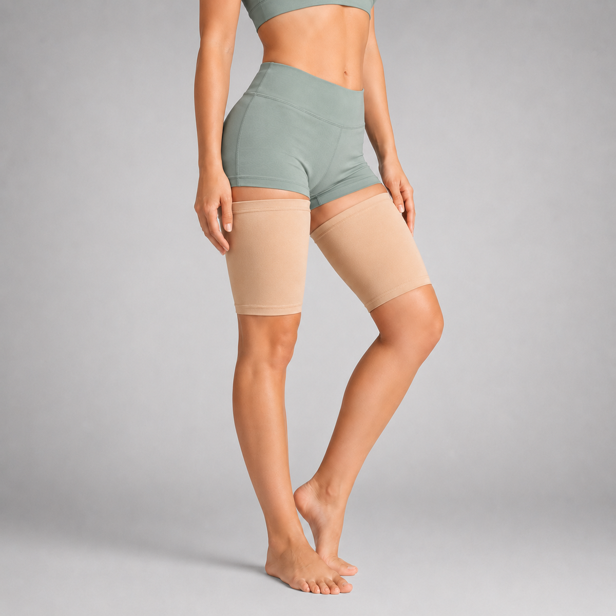 Ultra Thin Thigh Compression Sleeve for Discreet Support and Sports