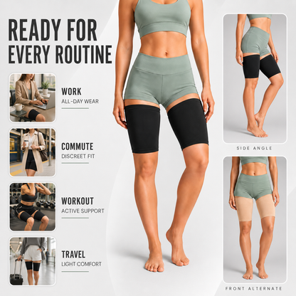Ultra Thin Thigh Compression Sleeve for Discreet Support and Sports