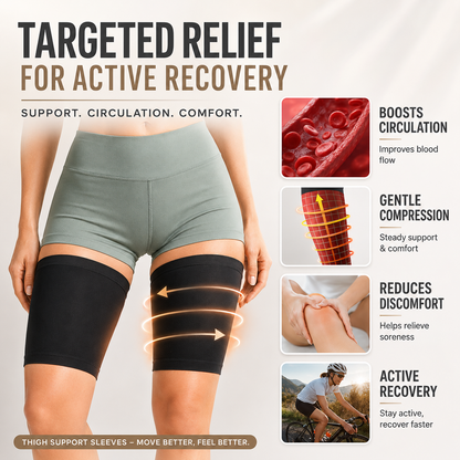 Ultra Thin Thigh Compression Sleeve for Discreet Support and Sports