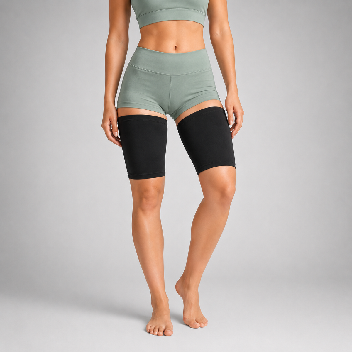 Ultra Thin Thigh Compression Sleeve for Discreet Support and Sports