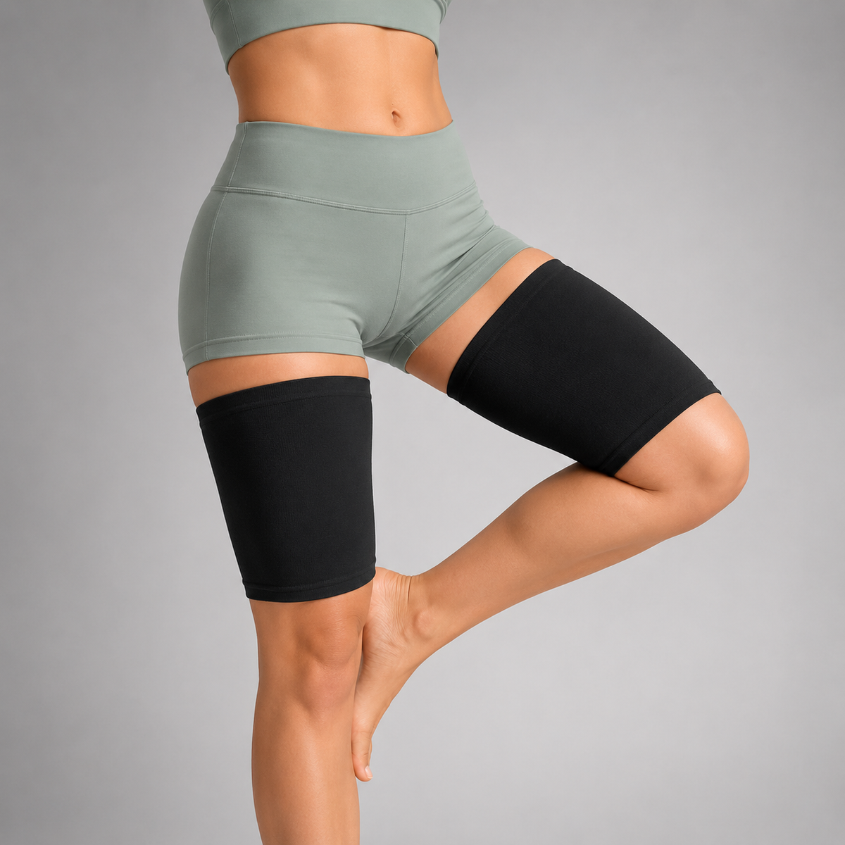 Ultra Thin Thigh Compression Sleeve for Discreet Support and Sports