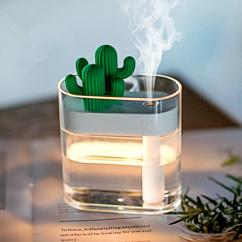 Ultrasonic Essential Oil Diffuser with Cactus Design