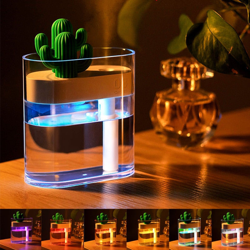 Ultrasonic Essential Oil Diffuser with Cactus Design