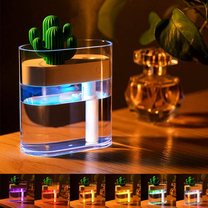 Ultrasonic Essential Oil Diffuser with Cactus Design