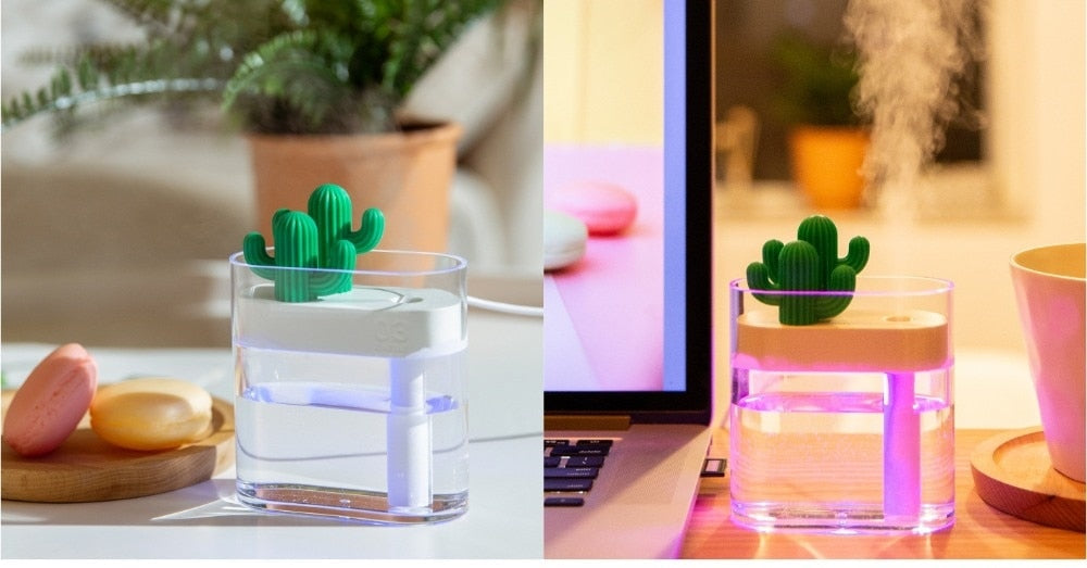Ultrasonic Essential Oil Diffuser with Cactus Design