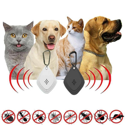 Ultrasonic Tick and Flea Protection Device for Pets with Rechargeable Battery