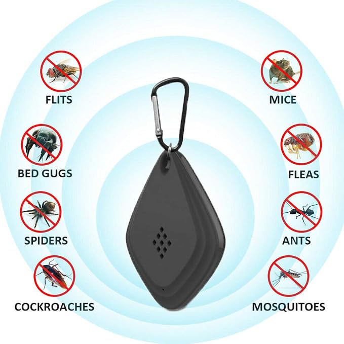 Ultrasonic Tick and Flea Protection Device for Pets with Rechargeable Battery