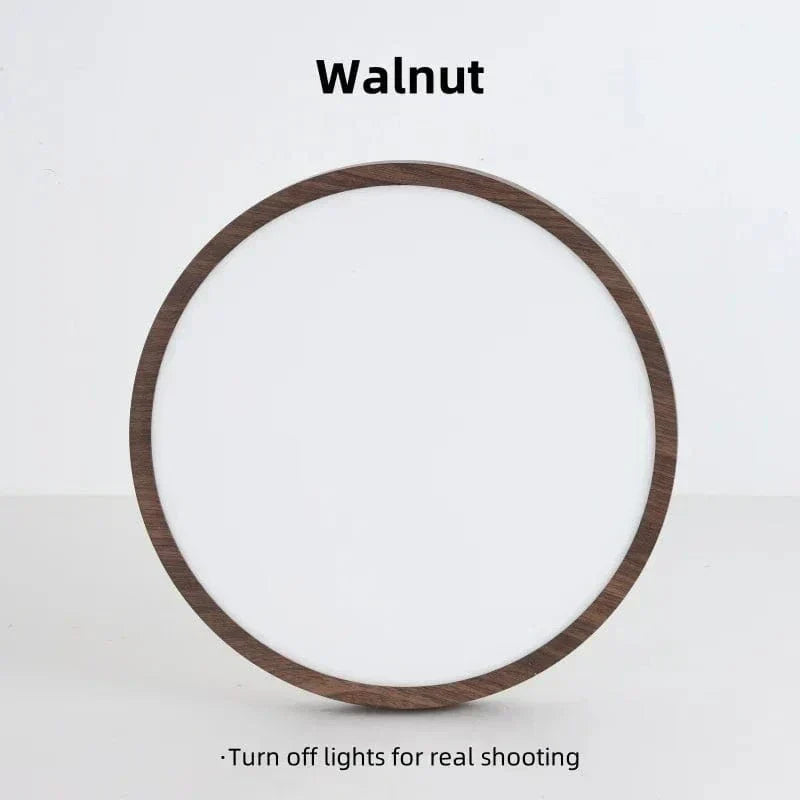 Ultrathin Circular Wooden LED Ceiling Light with 3-Colour Lighting