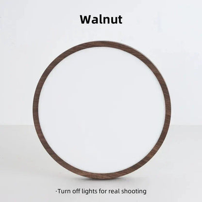 Ultrathin Circular Wooden LED Ceiling Light with 3-Colour Lighting