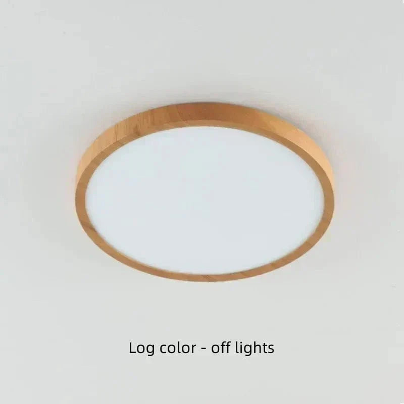 Ultrathin Circular Wooden LED Ceiling Light with 3-Colour Lighting