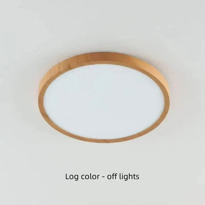 Ultrathin Circular Wooden LED Ceiling Light with 3-Colour Lighting
