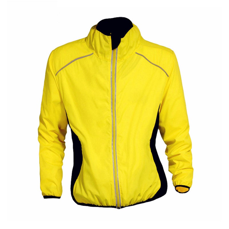 Unisex Cycling Windbreaker with Reflective Stripes and Waterproof Polyester Design