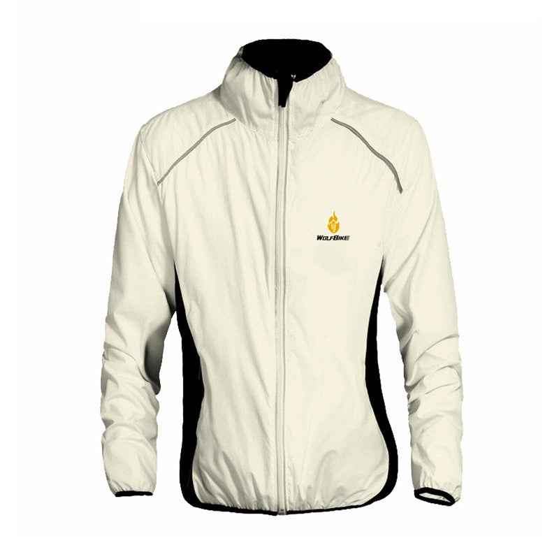 Unisex Cycling Windbreaker with Reflective Stripes and Waterproof Polyester Design