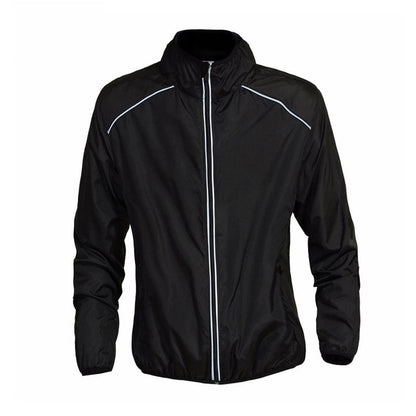 Unisex Cycling Windbreaker with Reflective Stripes and Waterproof Polyester Design