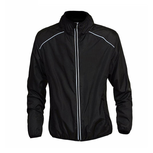 Unisex Cycling Windbreaker with Reflective Stripes and Waterproof Polyester Design