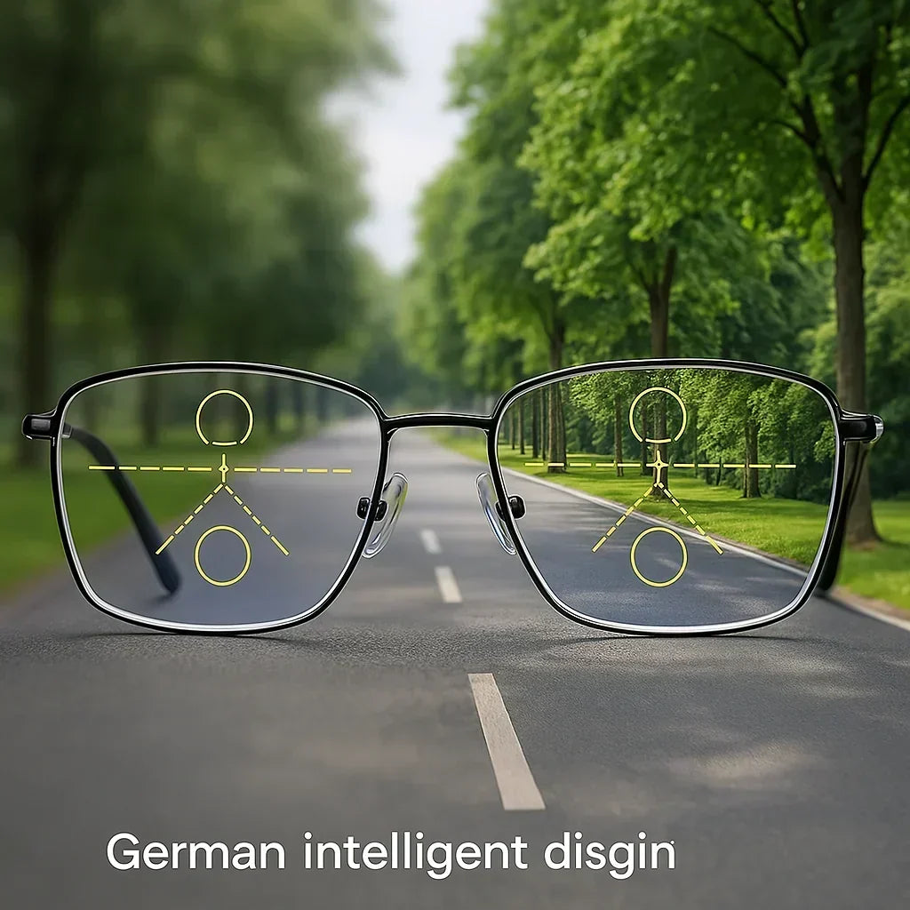 Unisex Progressive Multifocal Reading Glasses with Blue Light and Scratch-Resistant Lenses